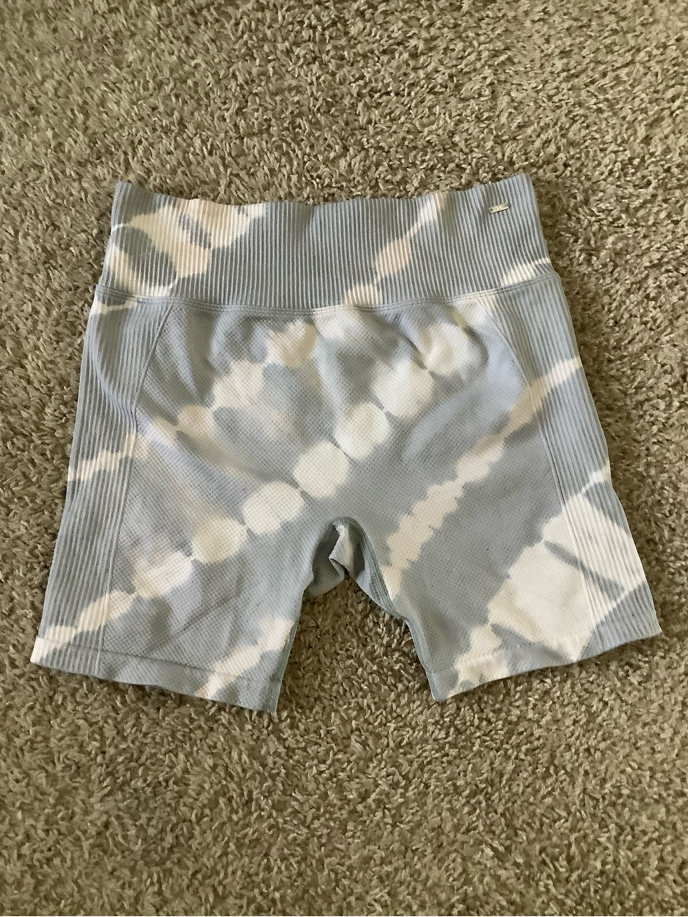 Pink Active Seamless Ribbed Tie Dye workout Shorts